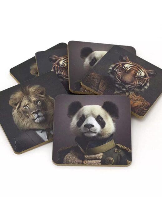Set of 6 Jungle Animal Coasters