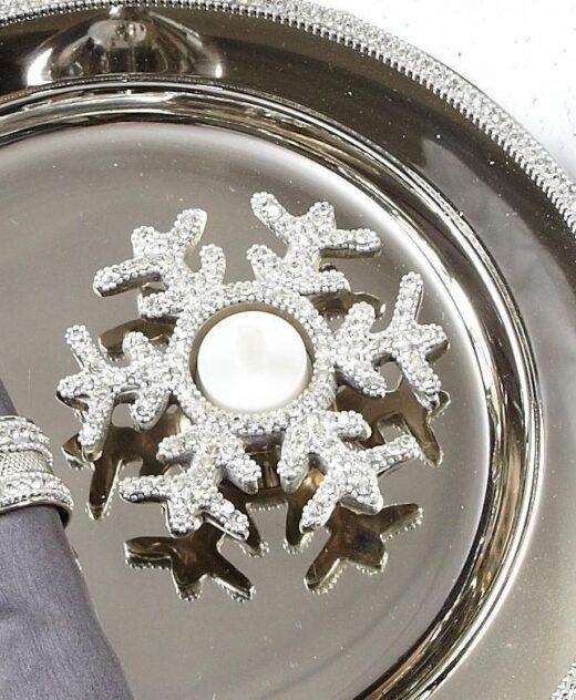 Snowflake Tealight Candle Holder with Swarovski Crystals