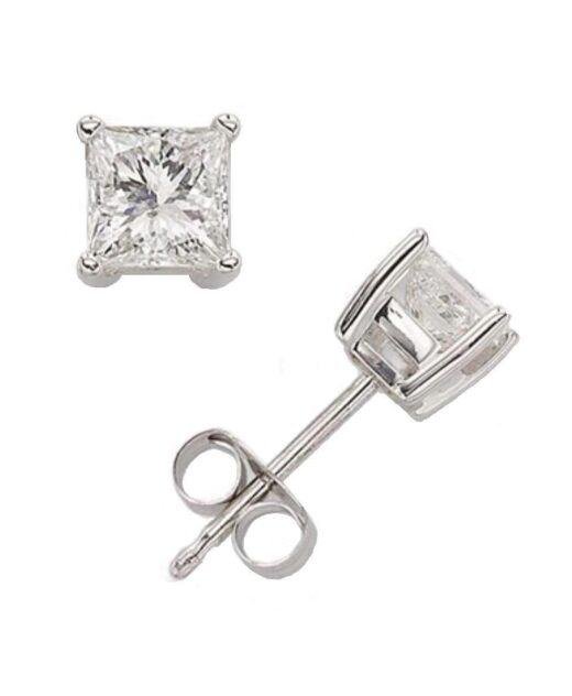 Sterling Silver Square Swarovski Stud Earrings