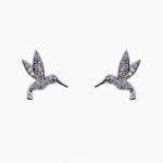 Sterling Silver Hummingbird Stud Earrings