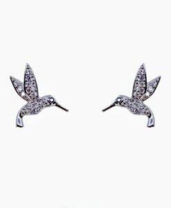 Sterling Silver Hummingbird Stud Earrings