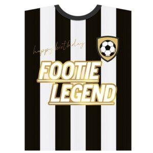 Footie Legend Black & White Football Shirt Birthday Card