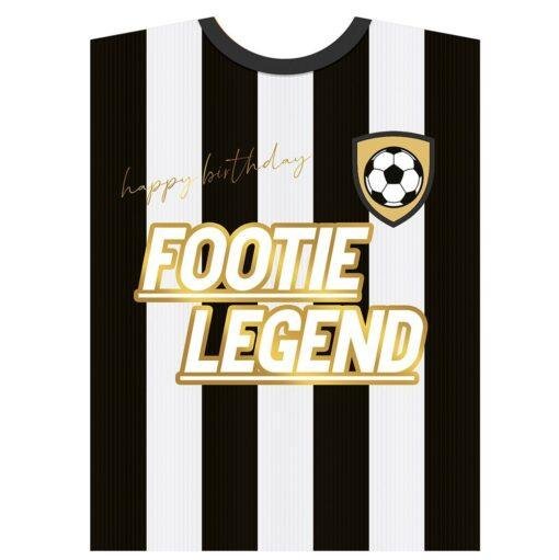 Footie Legend Black & White Football Shirt Birthday Card