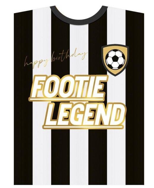 Footie Legend Black & White Football Shirt Birthday Card