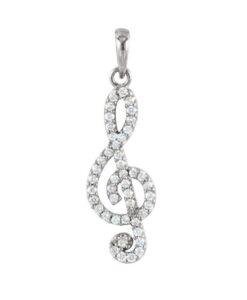 Sterling Silver Treble Clef Musical Note Necklace