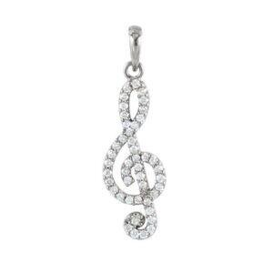 Sterling Silver Treble Clef Musical Note Necklace