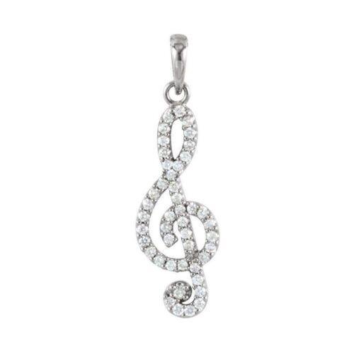 Sterling Silver Treble Clef Musical Note Necklace