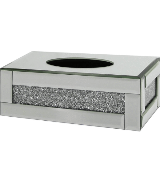 Tuscany Mirrored Medium Size Tissue Box Cover with Swarovski Crystals