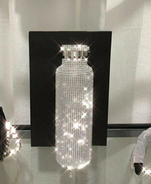 Re-usable Stainless Water Bottle with Swarovski Crystal Elements