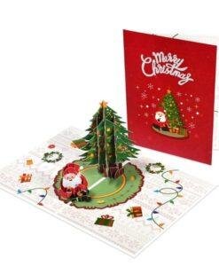 Pop Up 3D Santa Christmas Tree Card
