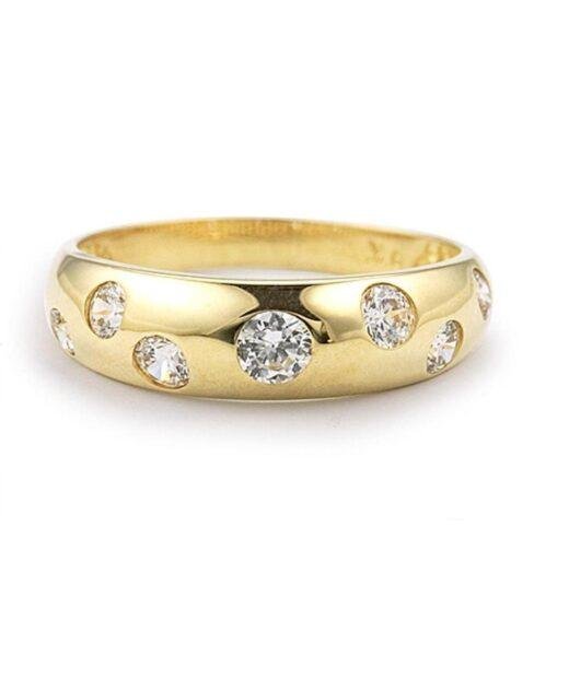 Yellow Gold Scattered Diamond Ring
