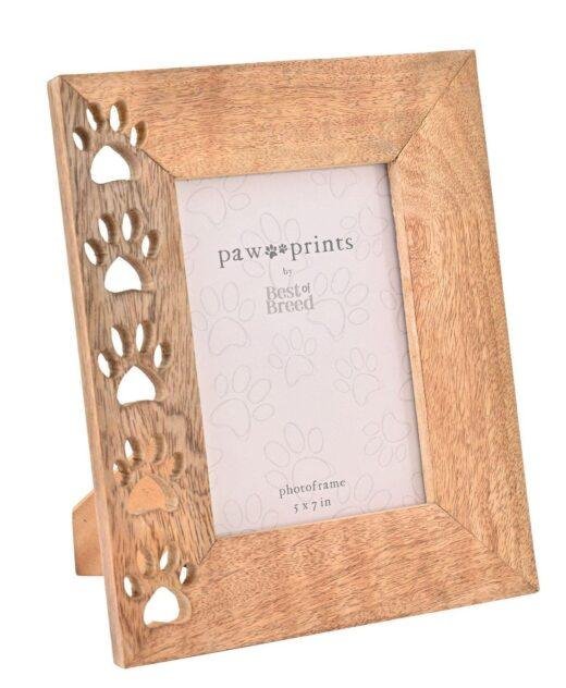 Paw Prints Mango Wood Pet Photo Frame 5" x 7"