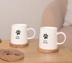 Ceramic Stoneware 'Cat Mum' 'Cat Dad' Coffee Mug