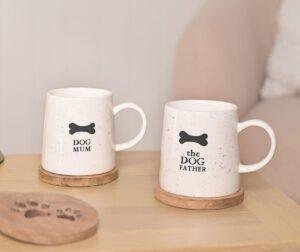 Ceramic Stoneware ‘Dog Mum’ ‘Dog Father’ Coffee Mug