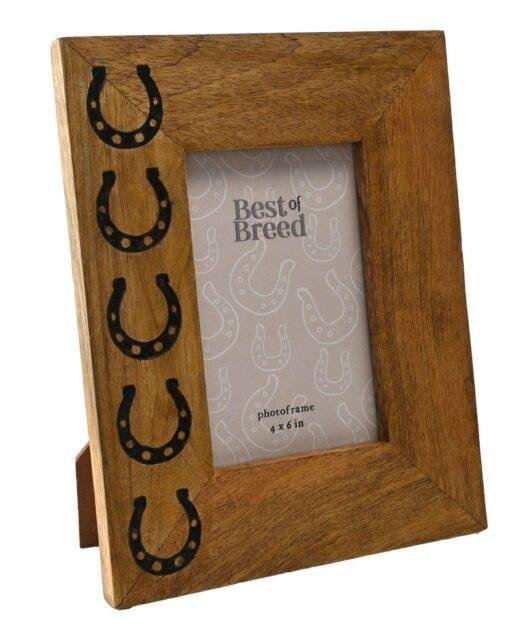 Horseshoe Equestrian Wooden Photo Memory Frame 4x6'
