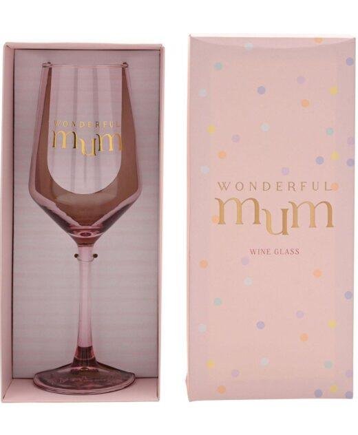 Wonderful Mum - Confetti Wine Glass
