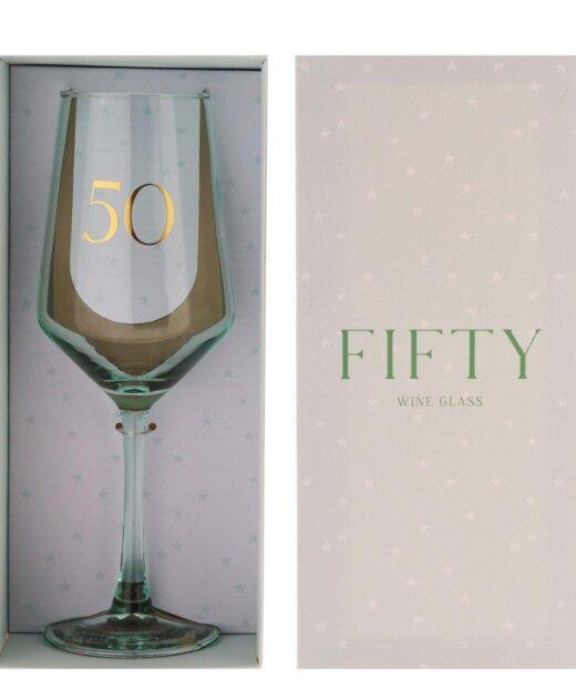50th Birthday Wine Glass – Elegant Keepsake Glass for 50th Celebration