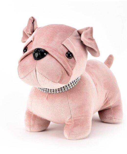 Blush Diamante Collar Pug Dog Contemporary Door Stop