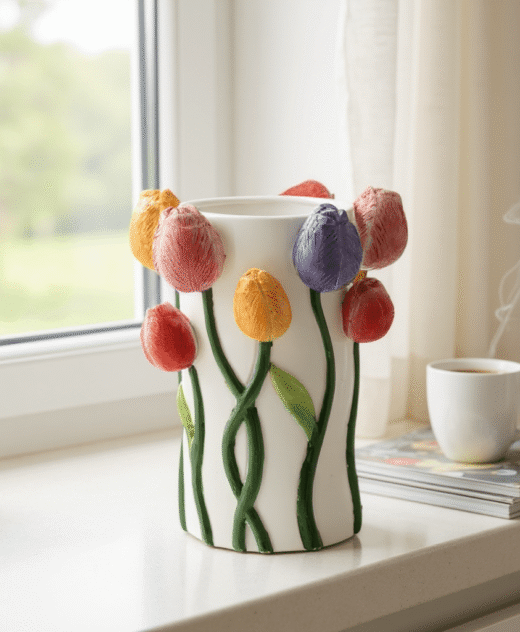 Ceramic 3D Tulip Flower Vase