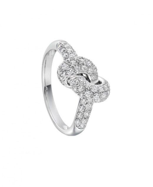 White Gold Diamond Love Knot Ring