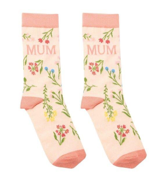 Peach 'Mum' Cottage Garden Ladies Cotton Socks