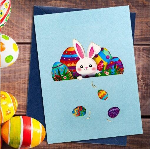 Pop Up 3D Easter Egg Bunny Card