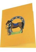 Pop Up 3D Equestrian Horse Rider Greeting Card