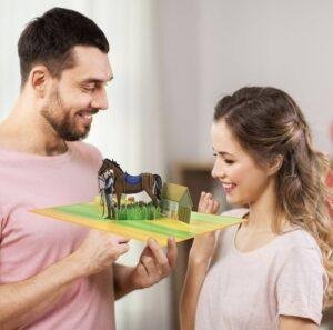 Pop Up 3D Equestrian Horse Rider Greeting Card
