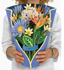 Pop Up 3D Large Life Size Bouquet Of Exotic Flowers