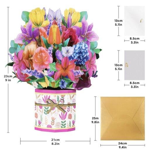 Pop Up 3D Card Mixed Floral Bouquet
