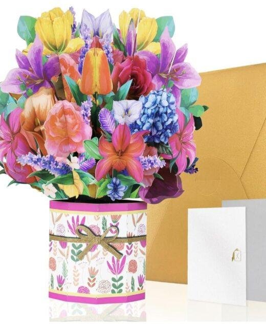 Pop Up 3D Card Mixed Floral Bouquet