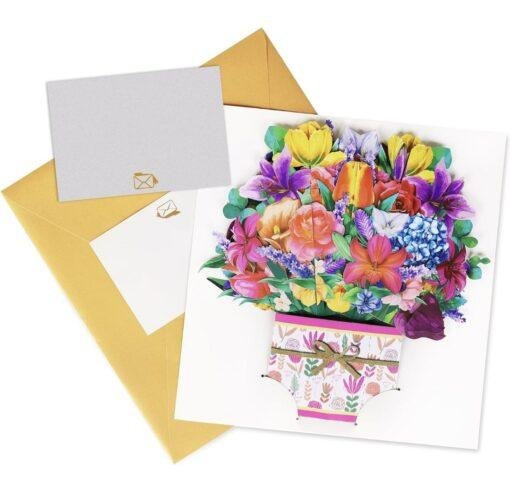 Pop Up 3D Card Mixed Floral Bouquet
