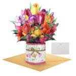 Pop Up 3D Card Tulip Flower Bouquet