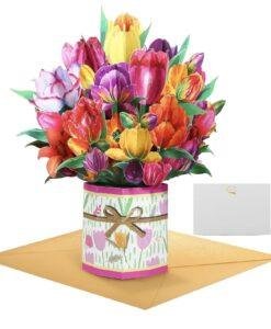 Pop Up 3D Card Tulip Flower Bouquet