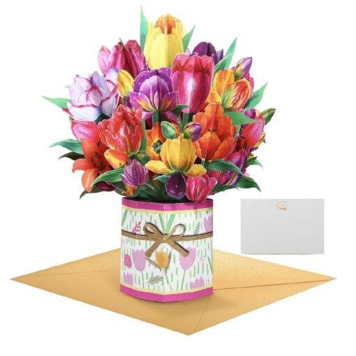 Pop Up 3D Card Tulip Flower Bouquet
