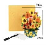 Pop Up 3D Sunflower Bouquet Box Greeting Card