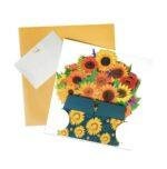 Pop Up 3D Sunflower Bouquet Box Greeting Card