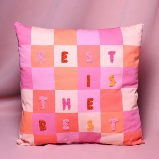Quirky Bright Scatter Cushion – Rest Is The Best