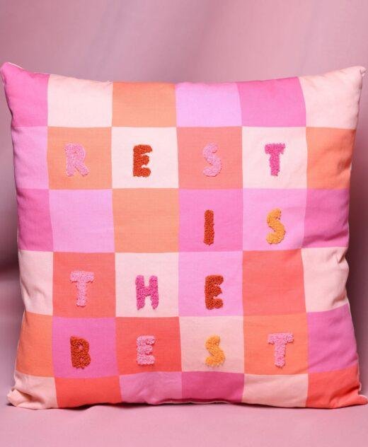 Quirky Bright Scatter Cushion – Rest Is The Best