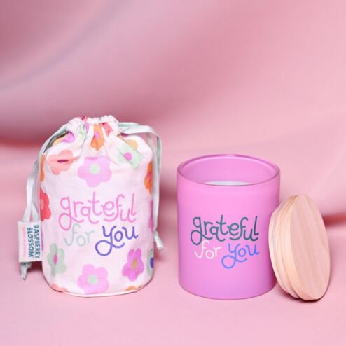 Raspberry Blossom Fragranced Candle in a Pouch – Grateful For You