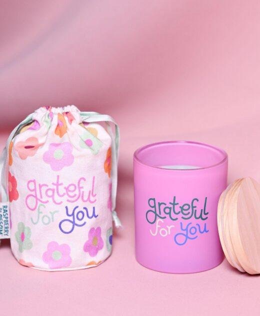 Raspberry Blossom Fragranced Candle in a Pouch – Grateful For You