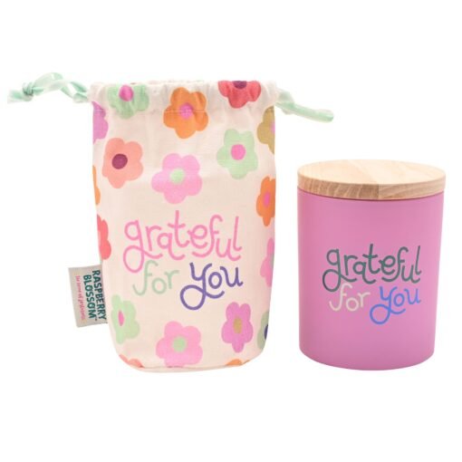 Raspberry Blossom Fragranced Candle in a Pouch – Grateful For You