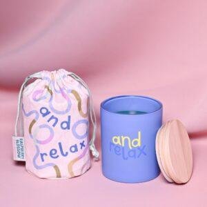 Raspberry Blossom Fragranced Candle in a Pouch – And Relax