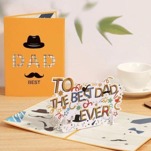 Pop Up 3D Best Dad Ever Fathers Day Card