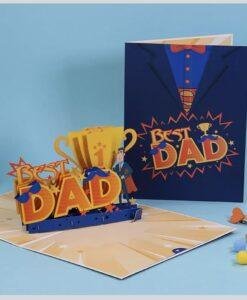 Pop Up 3D Best Dad Fathers Day Card