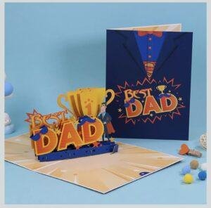 Pop Up 3D Best Dad Fathers Day Card