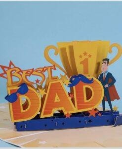Pop Up 3D Best Dad Card for Father’s Day