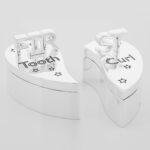 Silver Plated Baby First Tooth And Curl Heart Gift Set