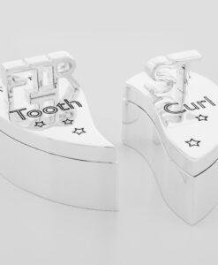 Silver Plated Baby First Tooth And Curl Heart Gift Set