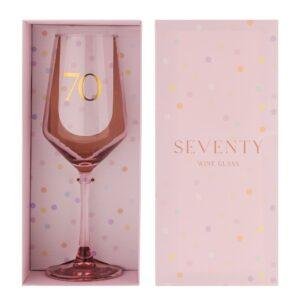 70th Birthday Keepsake Wine Glass